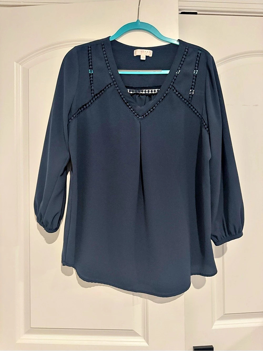 Kenar Women's Blouse Blue Size Large Like New
